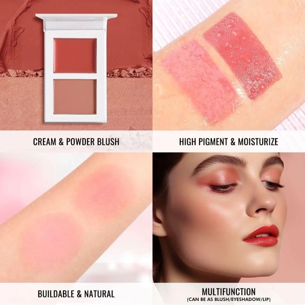 Blush Duo in Rosy Glow - Sheer Cream & Powder
